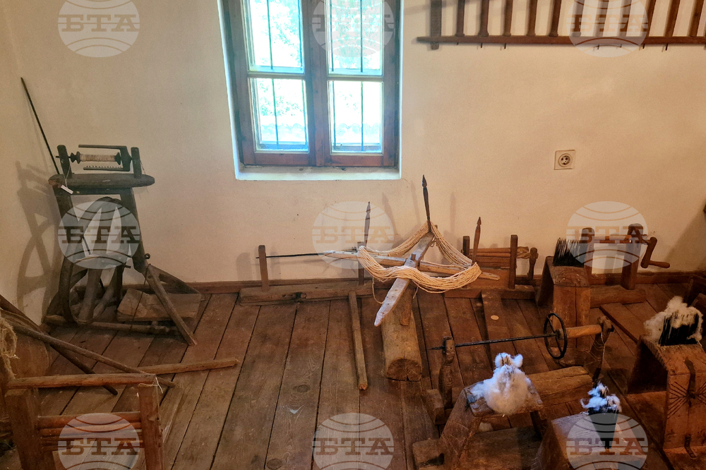 Traditional interior at the Heritage House museum in Loznitsa