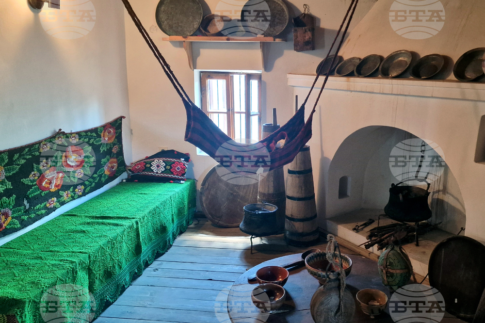 Traditional household exhibits at the Heritage House museum in Loznitsa